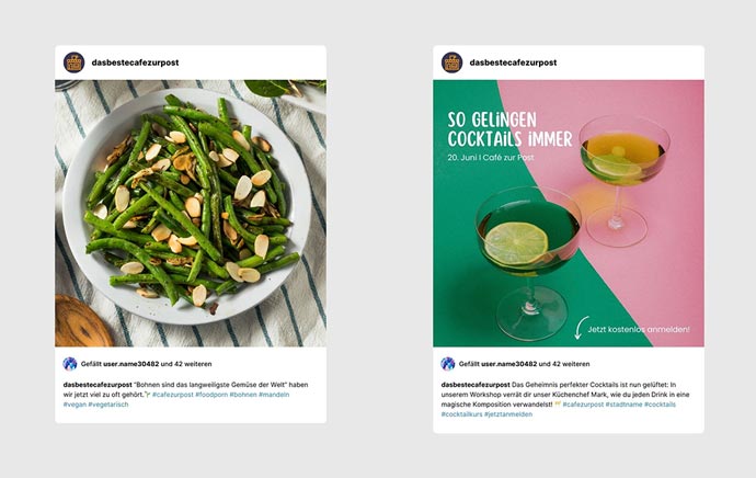 2 Beispiele für Insta-Captions