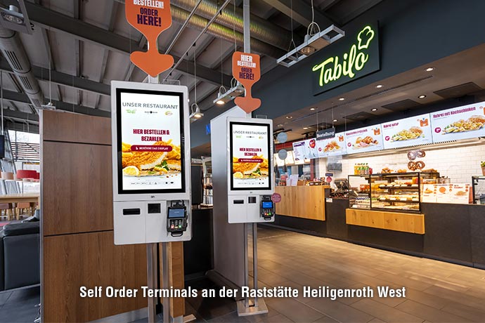 Self Order Terminals an der Tank & Rast-Raststätte Heiligenroth West